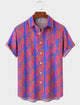Alohadaddy® Men's Short-Sleeve Button-Down Shirt with Pocket Floral Print