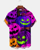 Alohadaddy® Men's Short-Sleeve Button-Down Shirt with Pocket Halloween Print