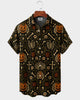 Alohadaddy® Men's Short-Sleeve Button-Down Shirt with Pocket Halloween Print