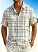Alohadaddy® Basic Striped Print Men's Short-Sleeve Shirt
