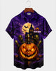 Alohadaddy® Men's Short-Sleeve Button-Down Shirt with Pocket Halloween Print