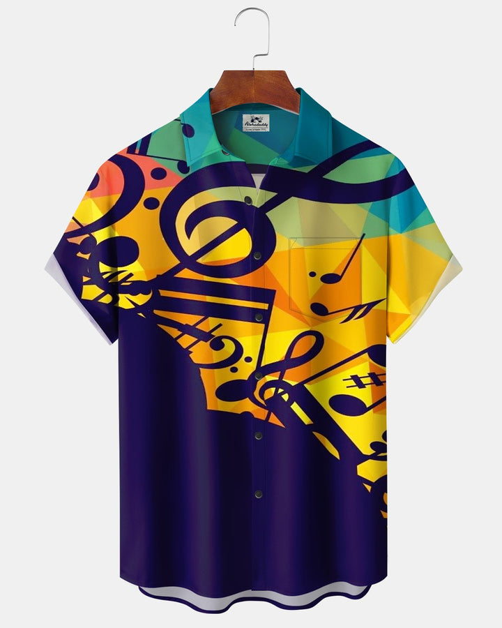 Alohadaddy® Casual Geometric Musical Note Print Men&
