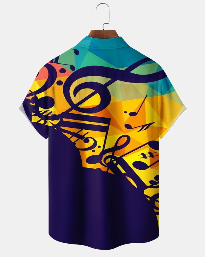 Alohadaddy® Casual Geometric Musical Note Print Men&