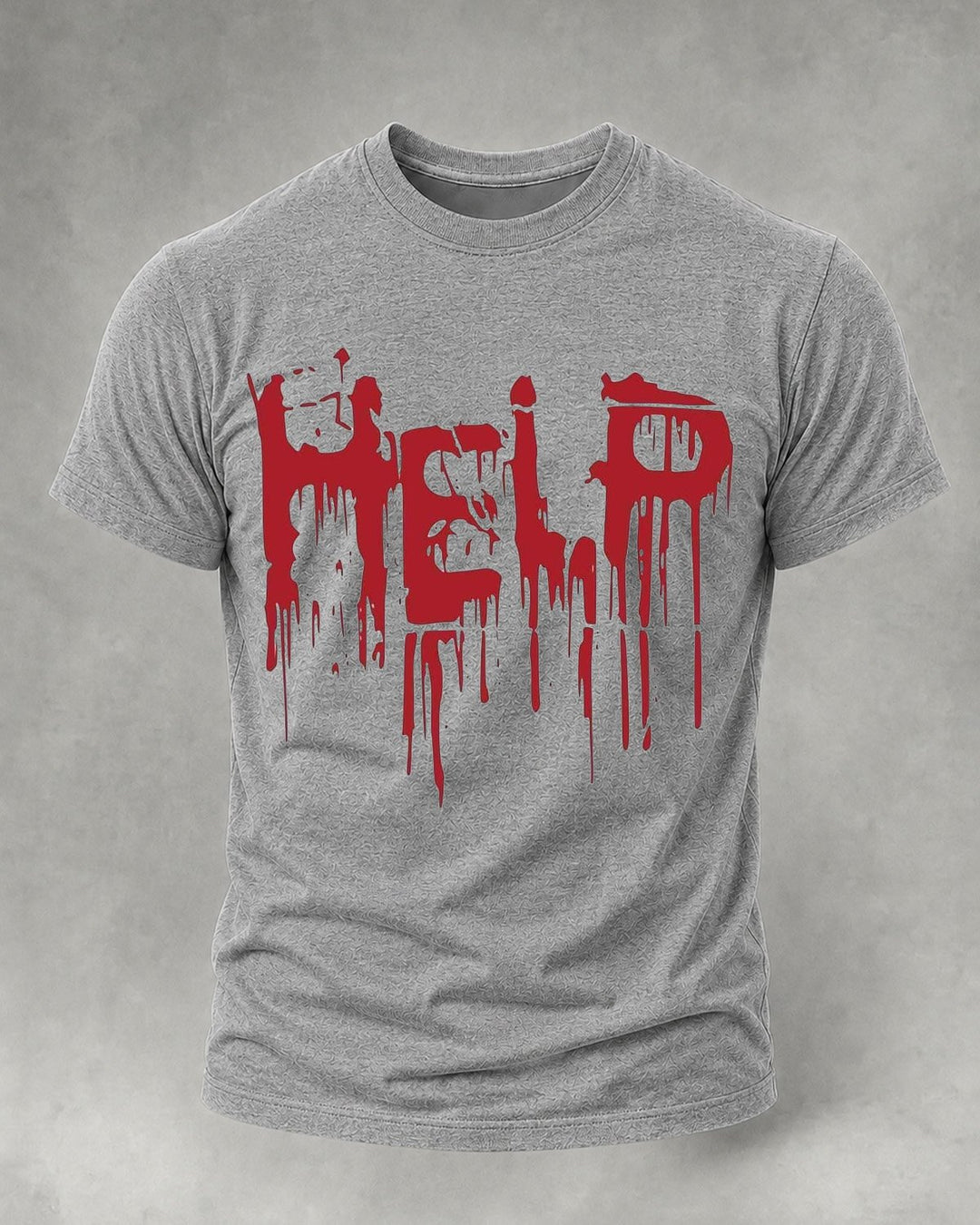 Casual Halloween Help Bloodstain Print T-shirt Front Print