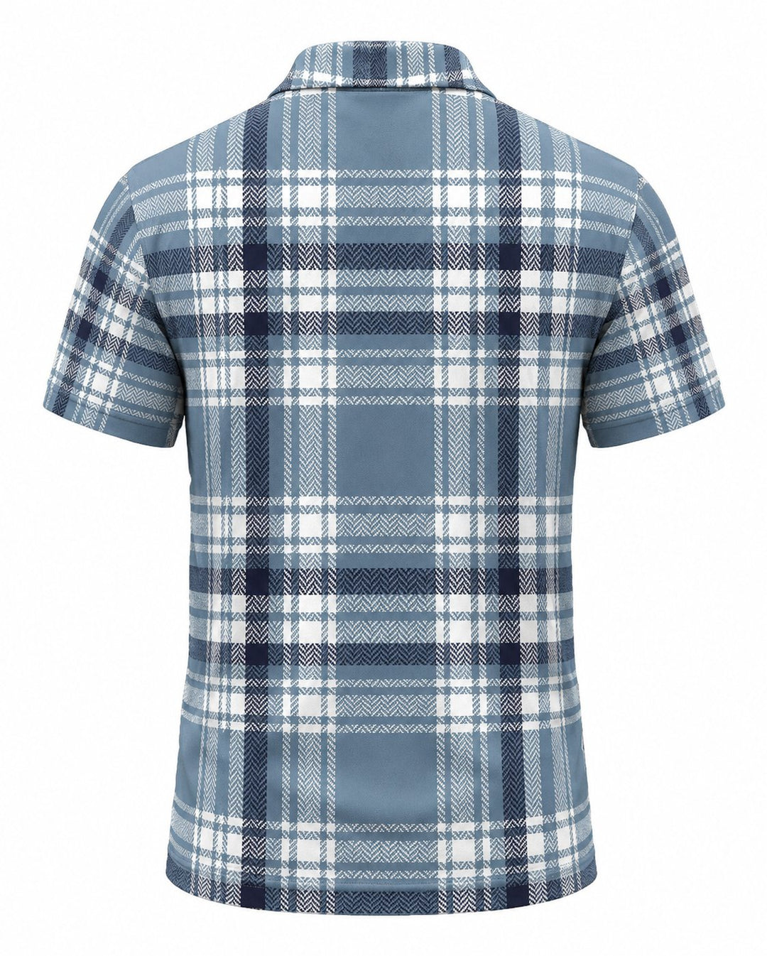 Men’s Basic Casual Checkered pattern Retro Print Button Down Polo Short-Sleeve Big &amp; Tall