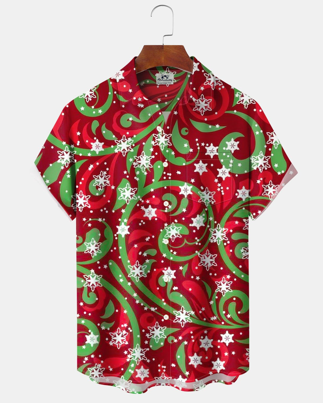 Alohadaddy® Holiday Christmas Floral Snowflake Abstract Art Print Men&
