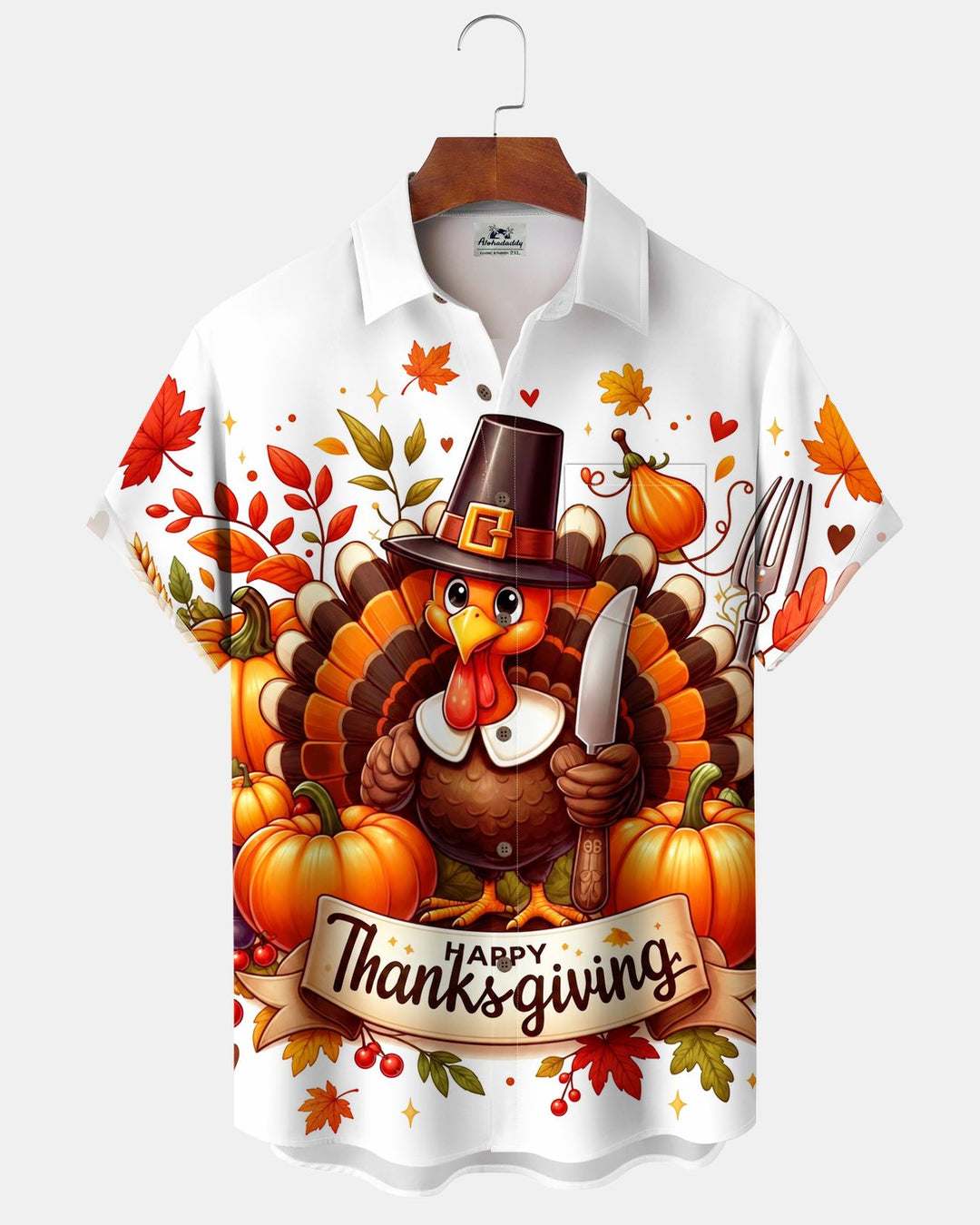 Alohadaddy® Thanksgiving Turkey and Pumpkin Print Men&