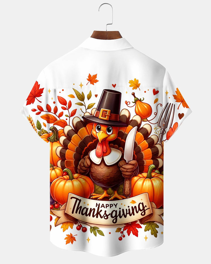 Alohadaddy® Thanksgiving Turkey and Pumpkin Print Men&