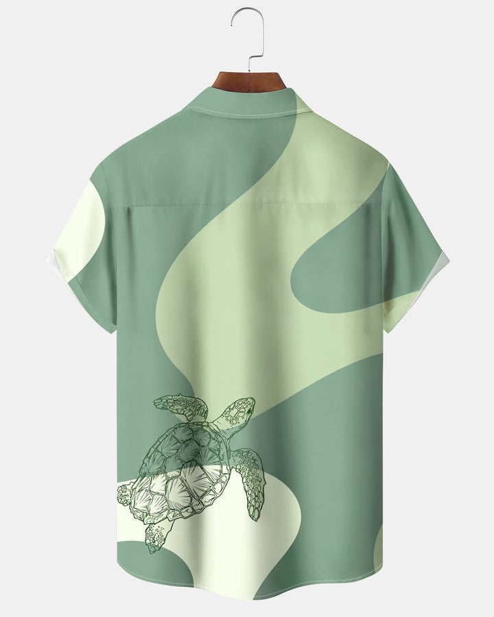 Alohadaddy® Casual Turtle Stripe Print Men&
