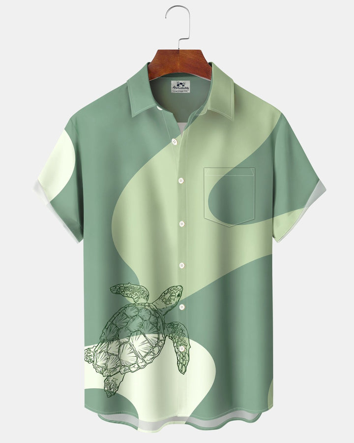 Alohadaddy® Casual Turtle Stripe Print Men&