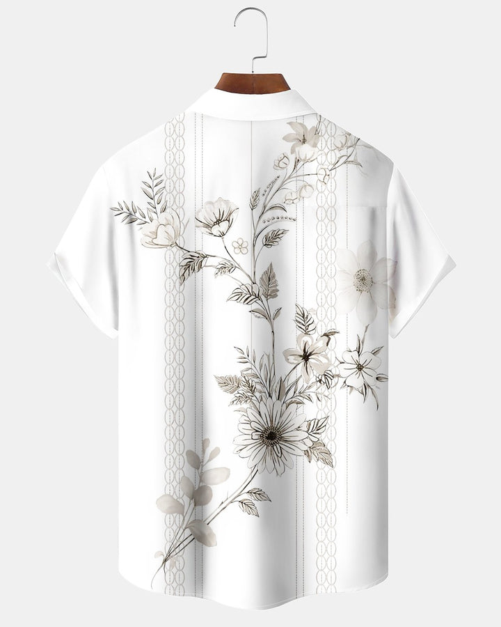 Alohadaddy® Casual Floral Striped Print Men&