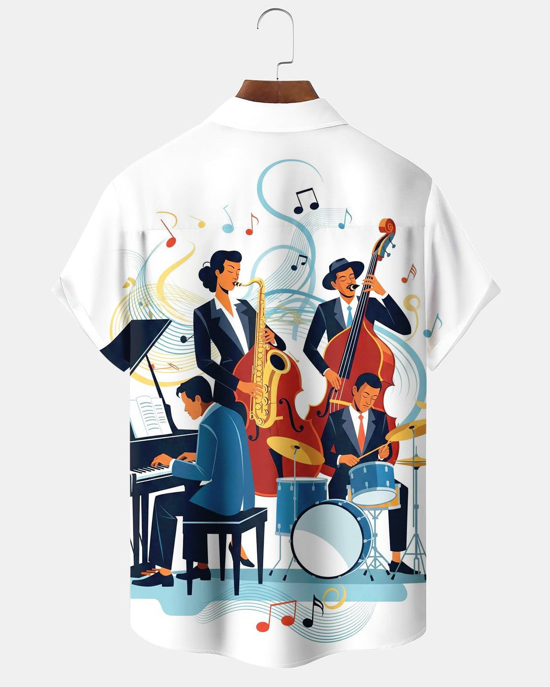 Alohadaddy® Casual Retro Music Jazz Print Men&