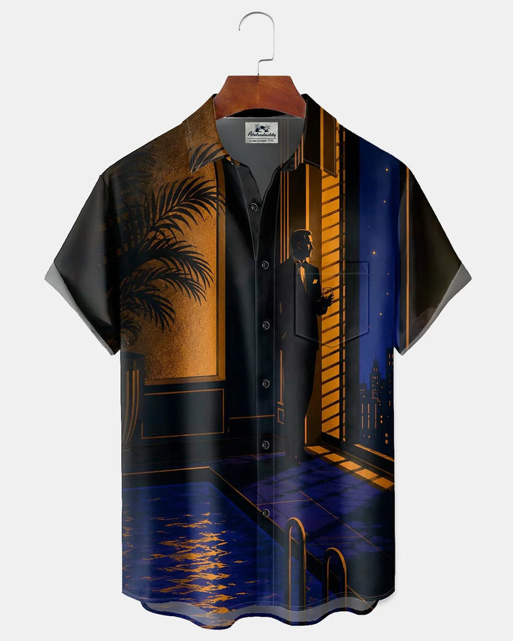 Alohadaddy® Retro Atomic Cocktail Artistic Portrait Print Men&