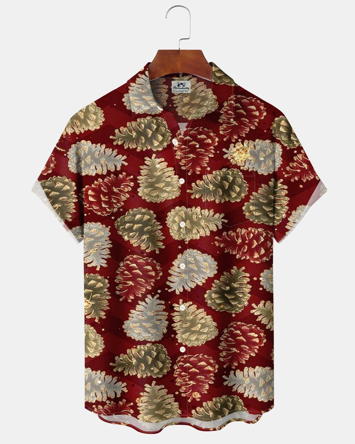 Alohadaddy® Holiday Christmas Pine Cone Print Men&