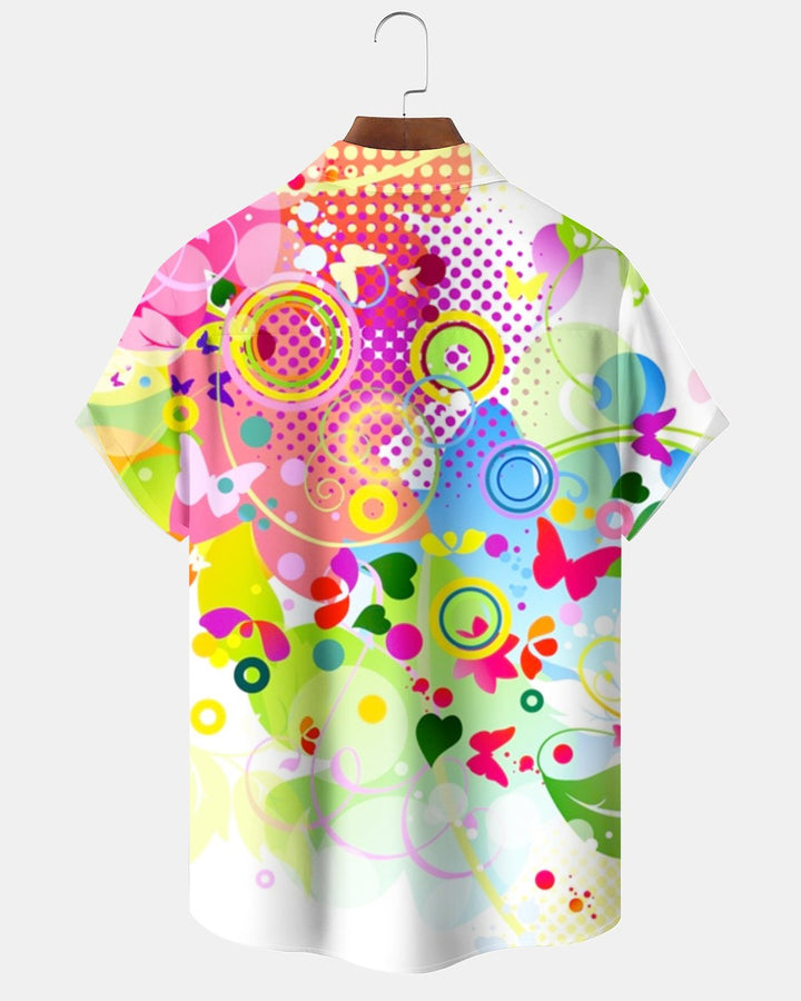 Alohadaddy® Casual Abstract Geometric Polka Dot Heart Print Men&