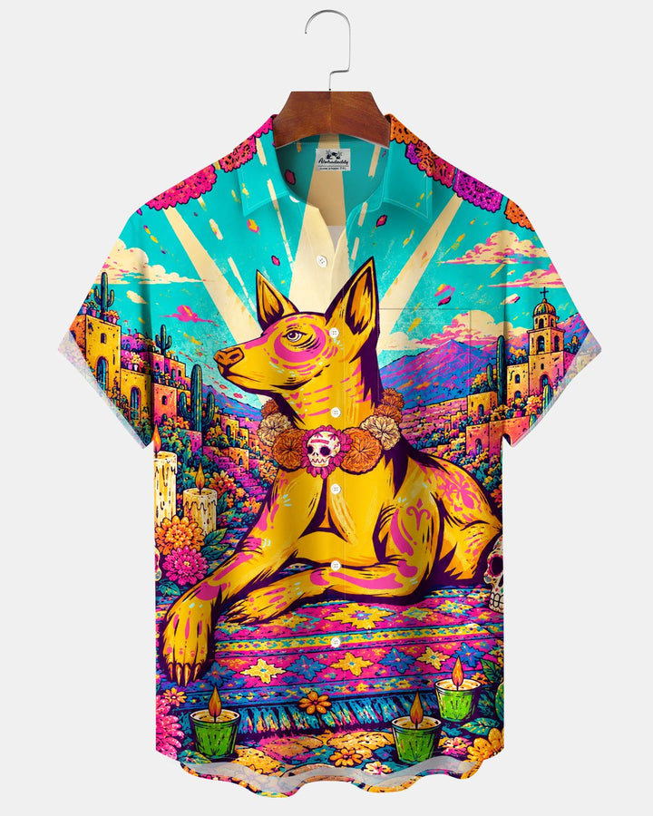 Alohadaddy® Day of the Dead Dog Print Men&