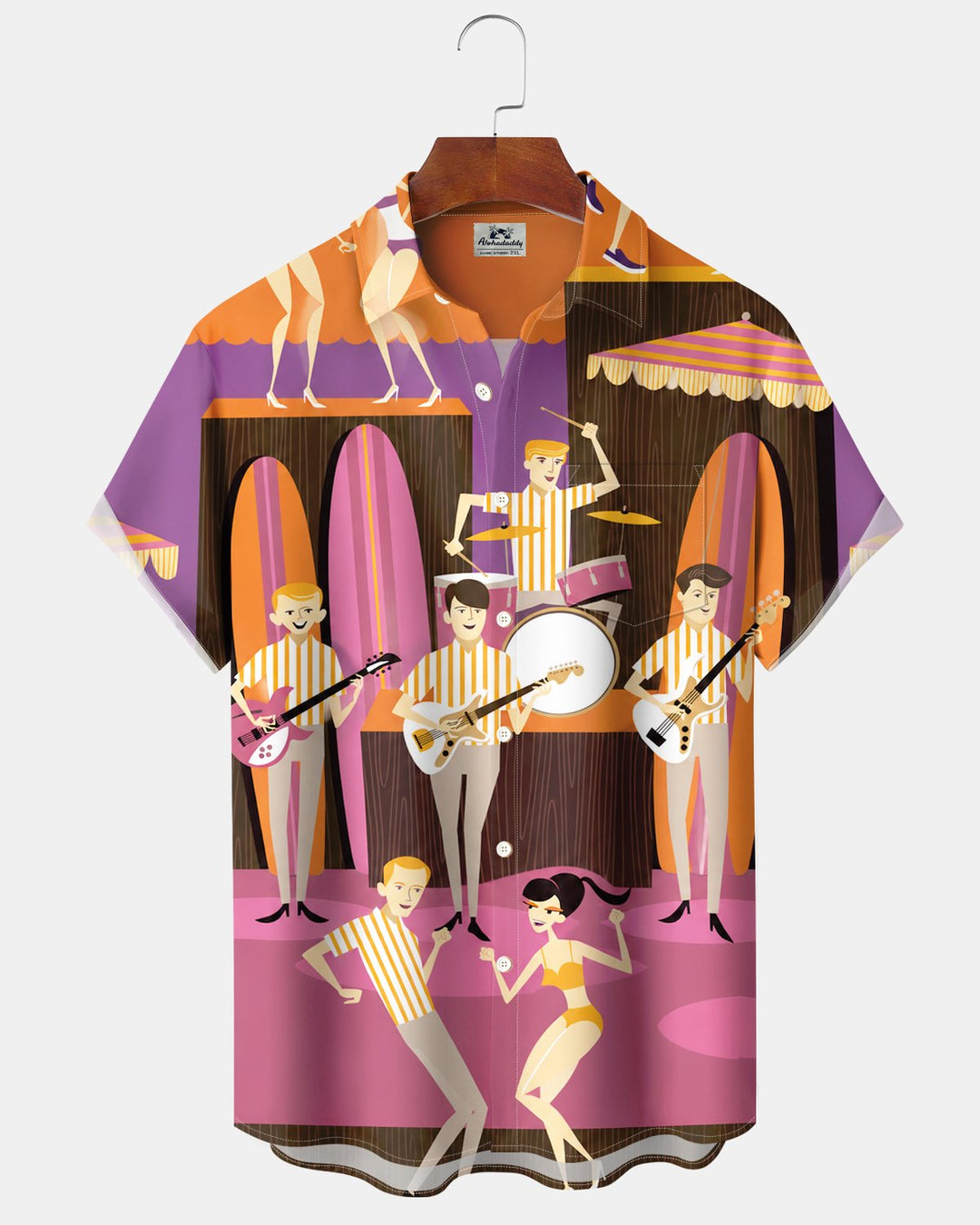 Alohadaddy® Casual Retro Atomic Portrait Music Print Men&