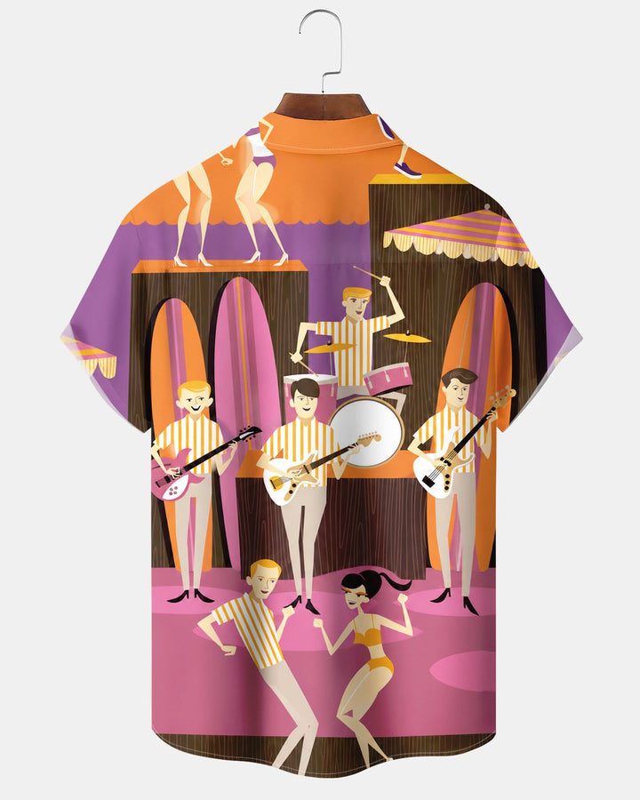 Alohadaddy® Casual Retro Atomic Portrait Music Print Men&