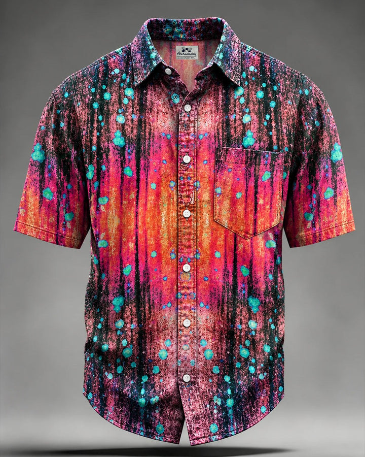 Alohadaddy® Retro Abstract Art Striped Print Men&