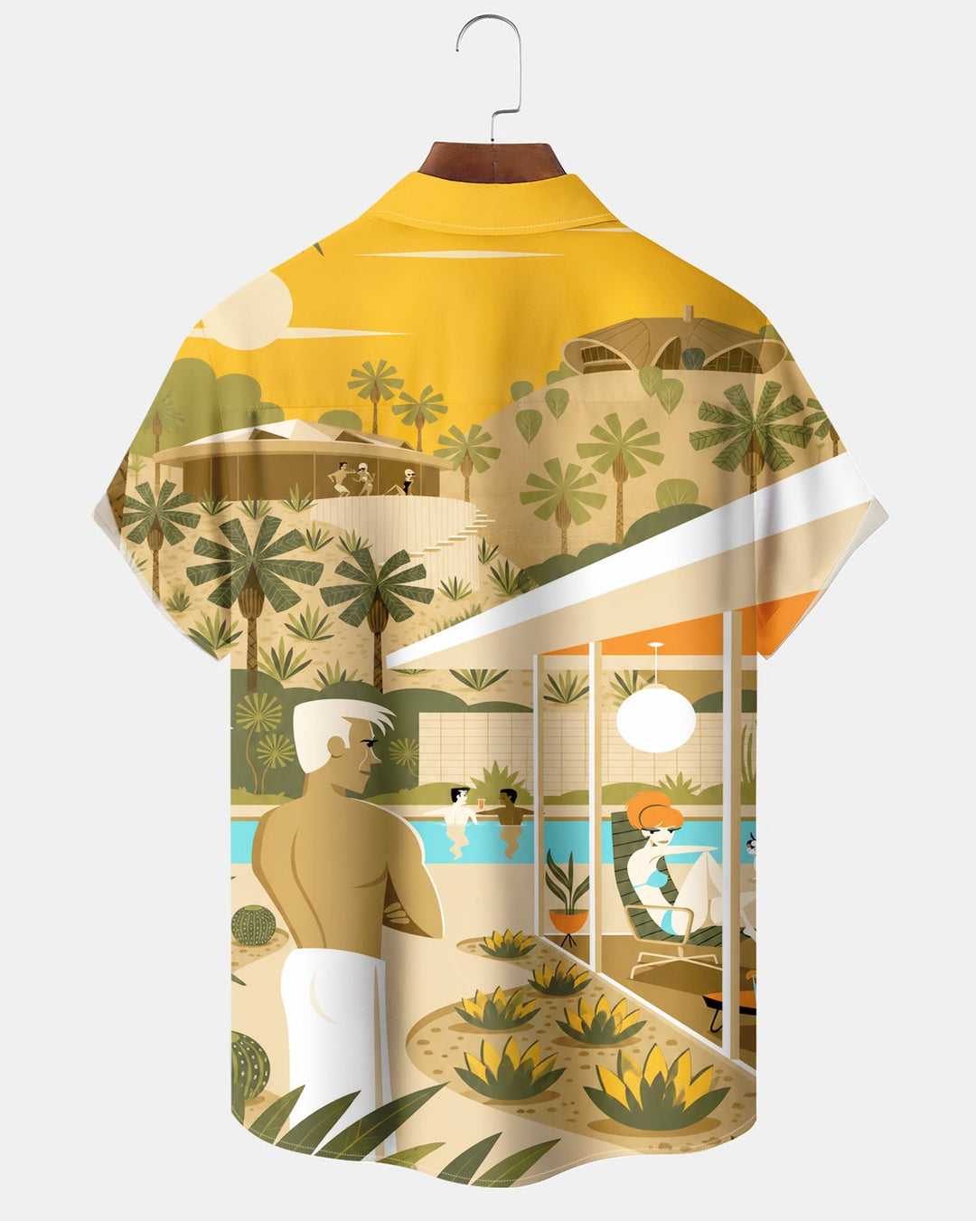 Alohadaddy® Retro Atomic Art Portrait Beach Vacation Print Men&