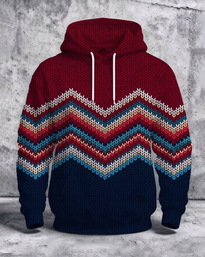 Alohadaddy® Casual Striped Red and Blue Print Men&