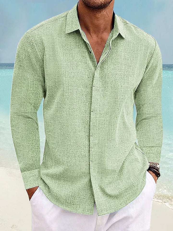 Alohadaddy Basic Cotton Linen Plain Men&