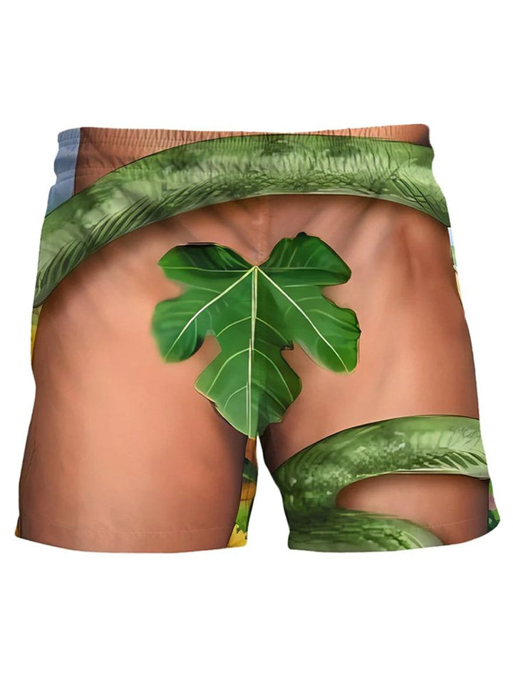 Shorts de playa con estampado de dislocación visual para hombre de Alohadaddy