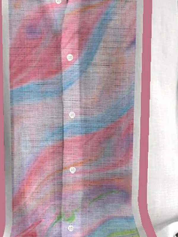 Camisa de manga corta con botones y estampado de contraste degradado retro para hombre de Alohadaddy