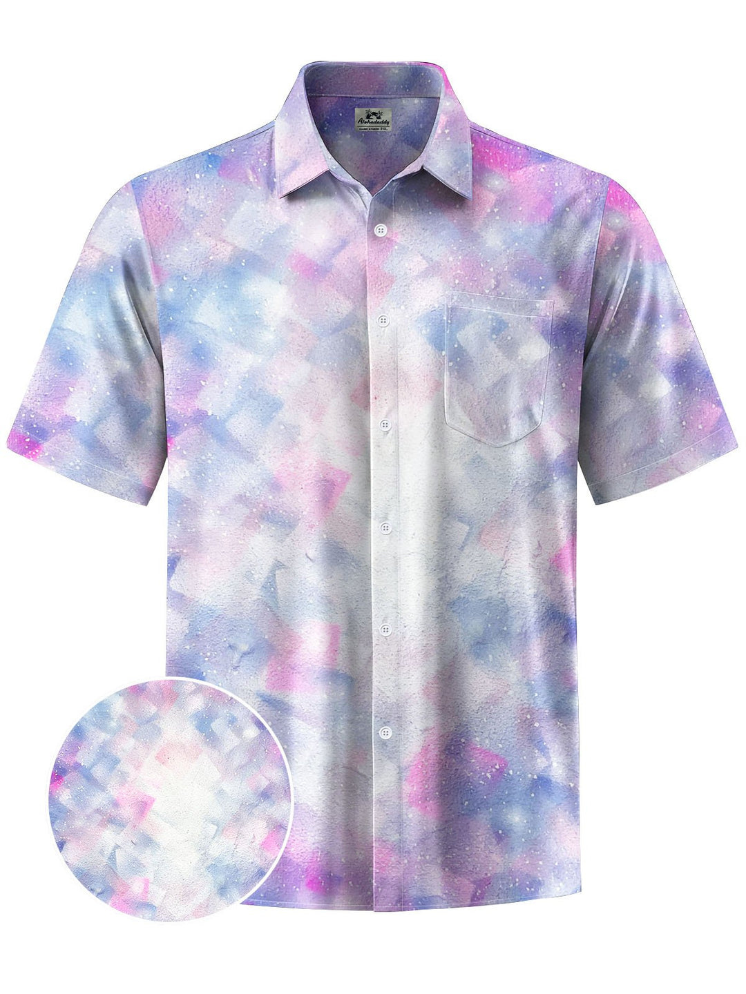 Alohadaddy® Casual Abstract Print Chest Pocket Men&