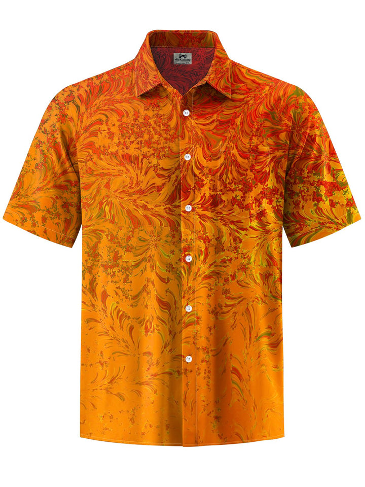 Alohadaddy® Casual Gradient Abstract Art Print Chest Pocket Men&