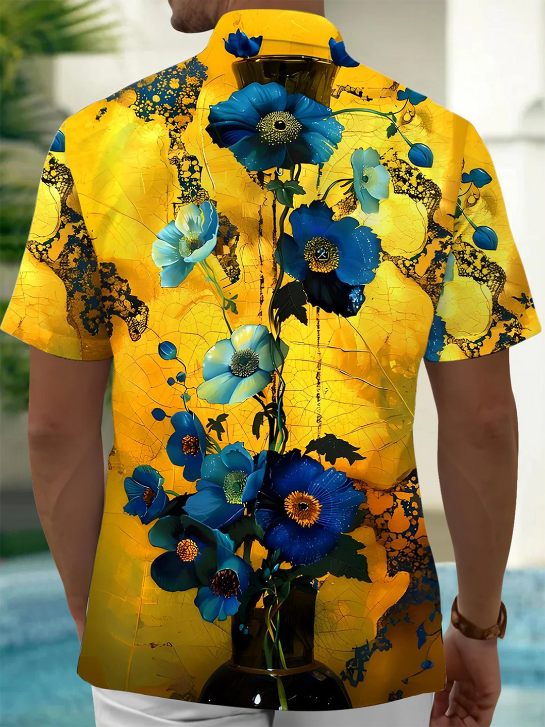 Alohadaddy® Vintage Floral Art Print Moisture Wicking Men&