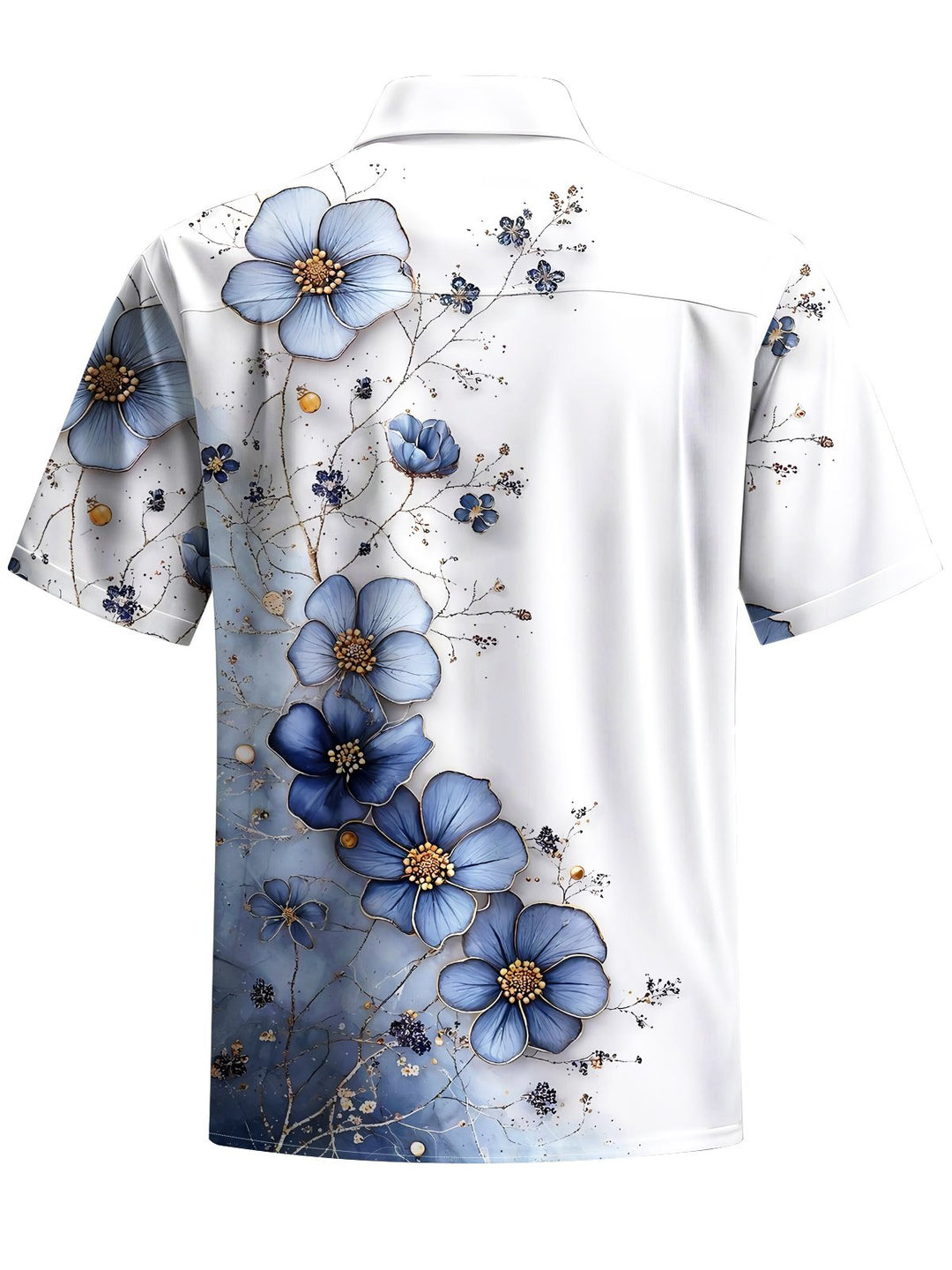 Alohadaddy® Casual Floral Art Print Mens Moisture Wicking Short Sleeve Shirt Big &amp; Tall