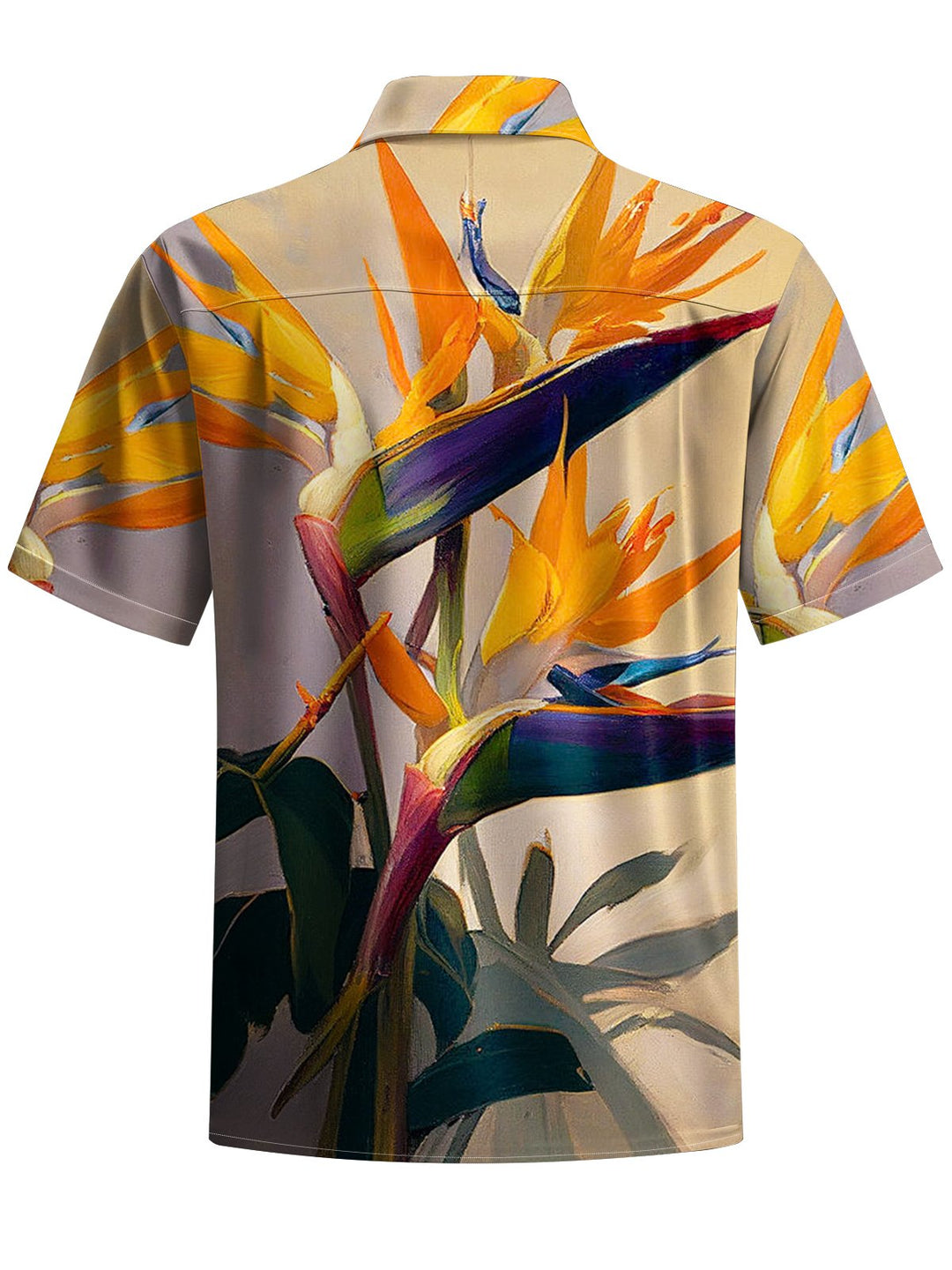Alohadaddy® Hawaiian Crane Orchid Oil Painting Art Print Chest Pocket Men&