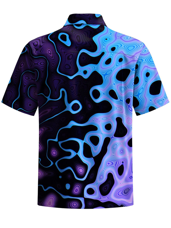 Alohadaddy® Retro Abstract Art Print Chest Pocket Men&