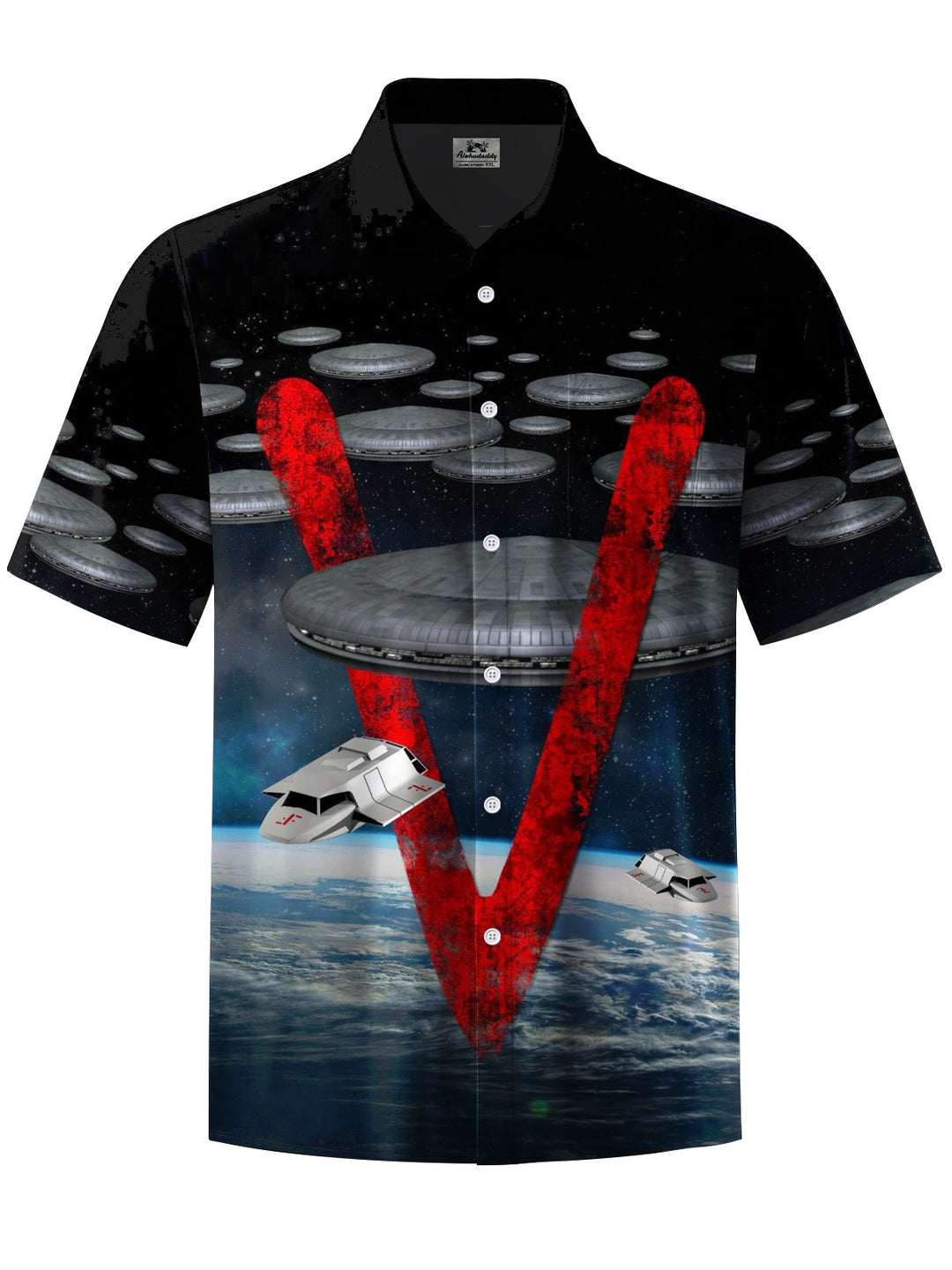 Alohadaddy® Retro Spaceship Print Pocket Men&