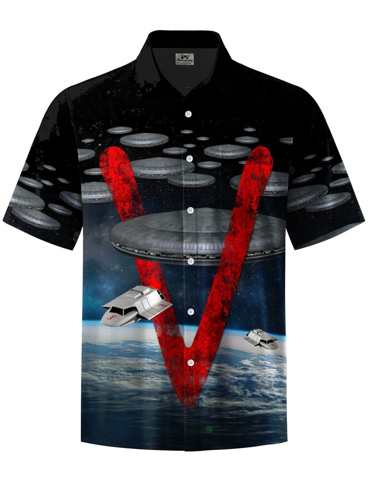 Alohadaddy® Retro Spaceship Print Pocket Men&