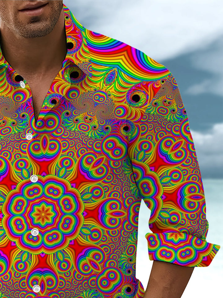 Alohadaddy® Casual Kaleidoscope Print Art Pocket Stretch Men&