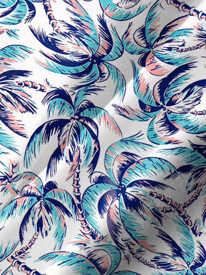 Alohadaddy® Hawaiian Coconut Tree Art Print Chest Pocket Men&