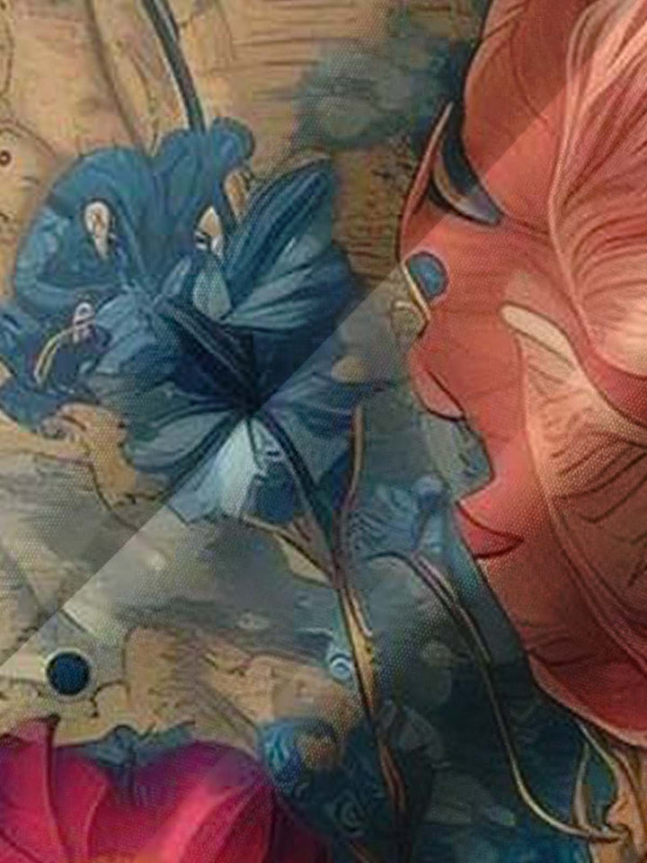 Alohadaddy® Vintage Floral Art Print Chest Pocket Stretch Men&