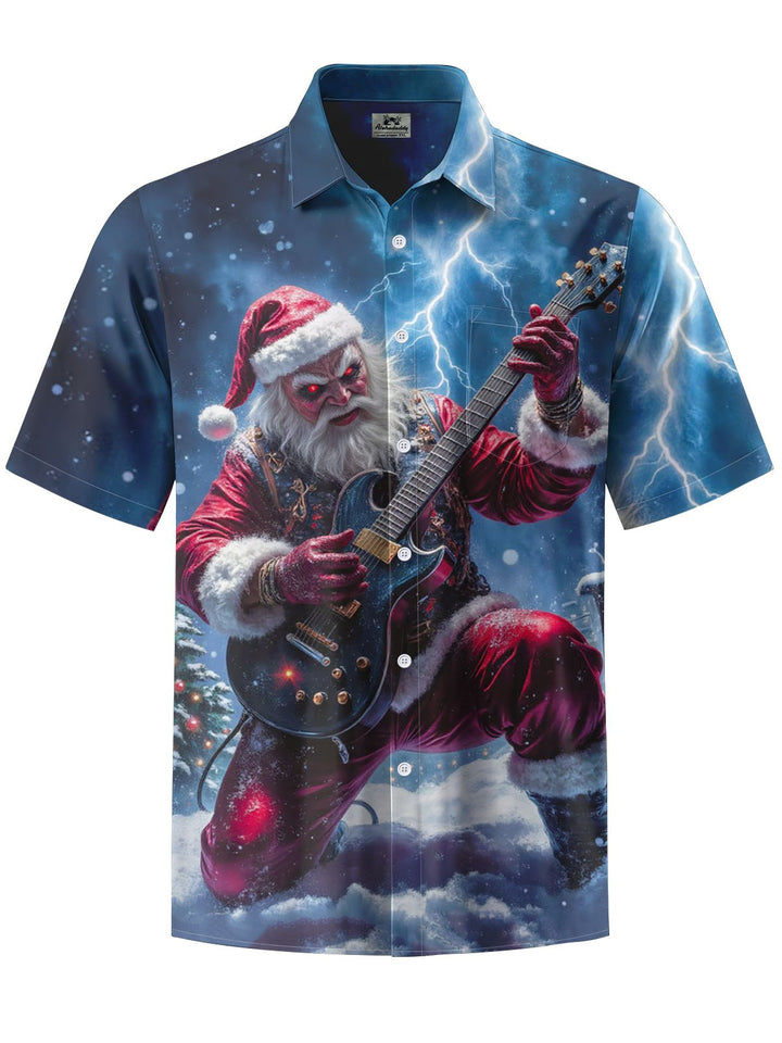 Alohadaddy® Santa Claus Guitar Print Art Pocket Stretch Men&