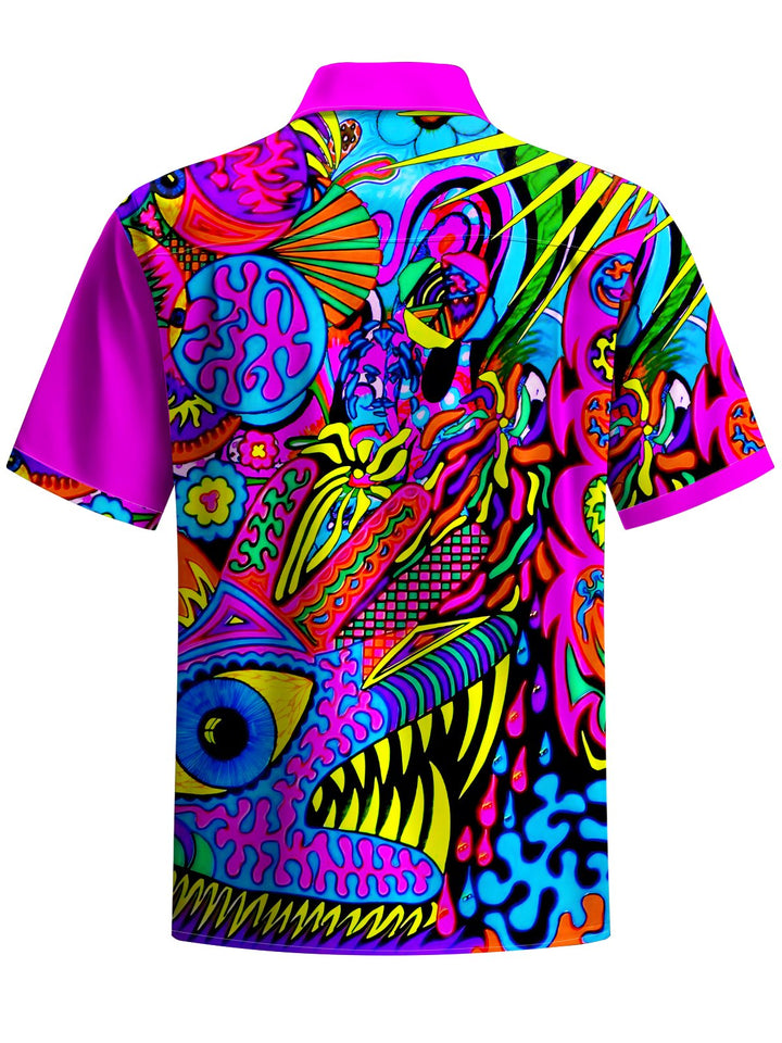Alohadaddy® Hawaiian Graffiti Contrast Color Print Art Stretch Pocket Men&