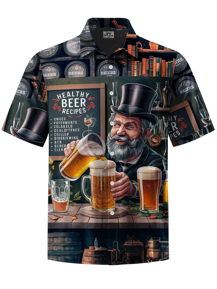 Alohadaddy® Vintage Oktoberfest Print Button Pocket Stretch Men&