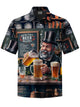 Alohadaddy® Vintage Oktoberfest Print Button Pocket Stretch Men's Short Sleeve Shirt Big & Tall