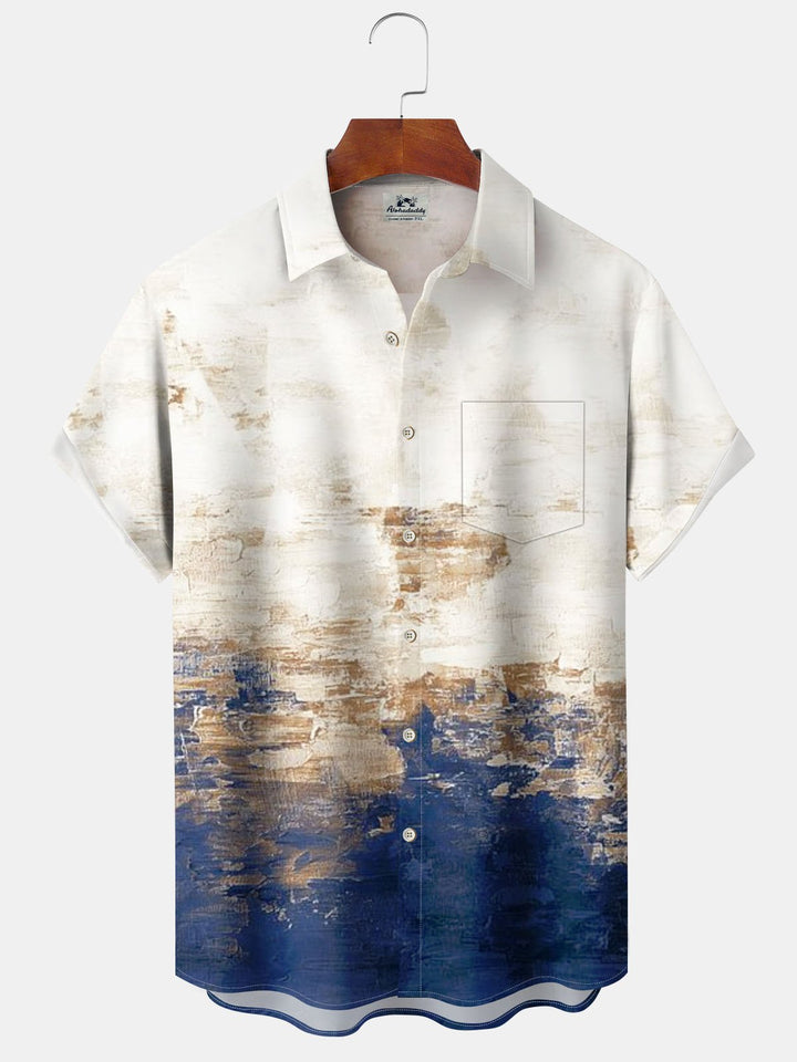 Alohadaddy® Vintage Oil Painting Acrylic Gradient Print Pocket Stretch Men&