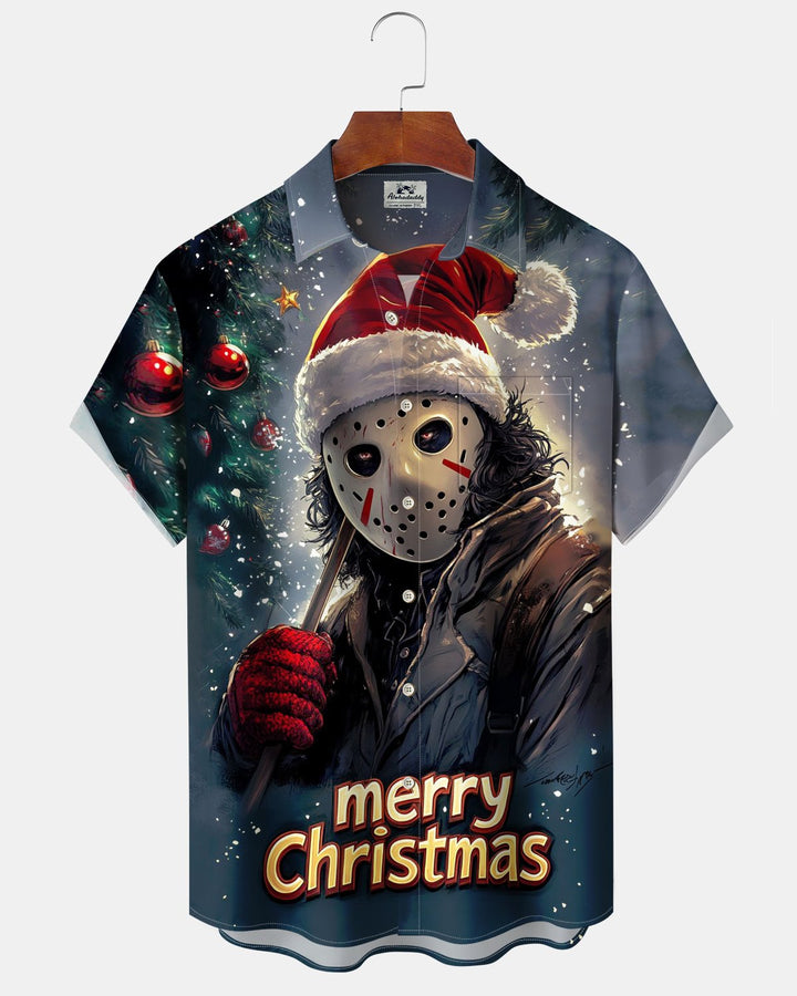 Alohadaddy® Christmas Horror Cartoon Print Pocket Elastic Button Men&