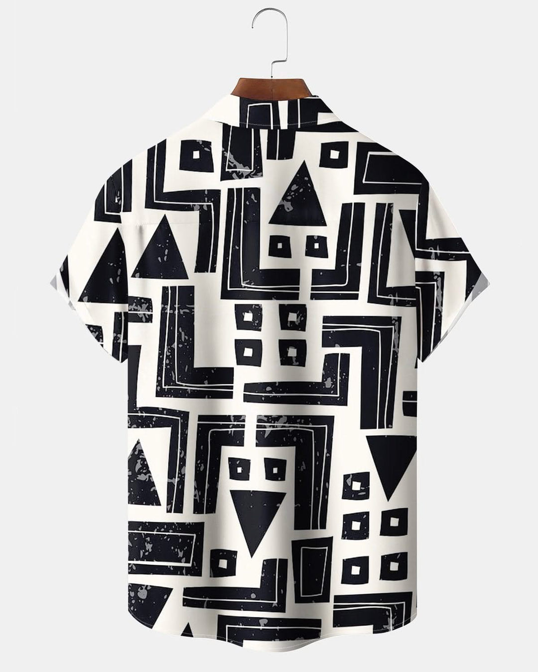 Alohadaddy® Retro Geometric Print Art Pocket Button Stretch Men&