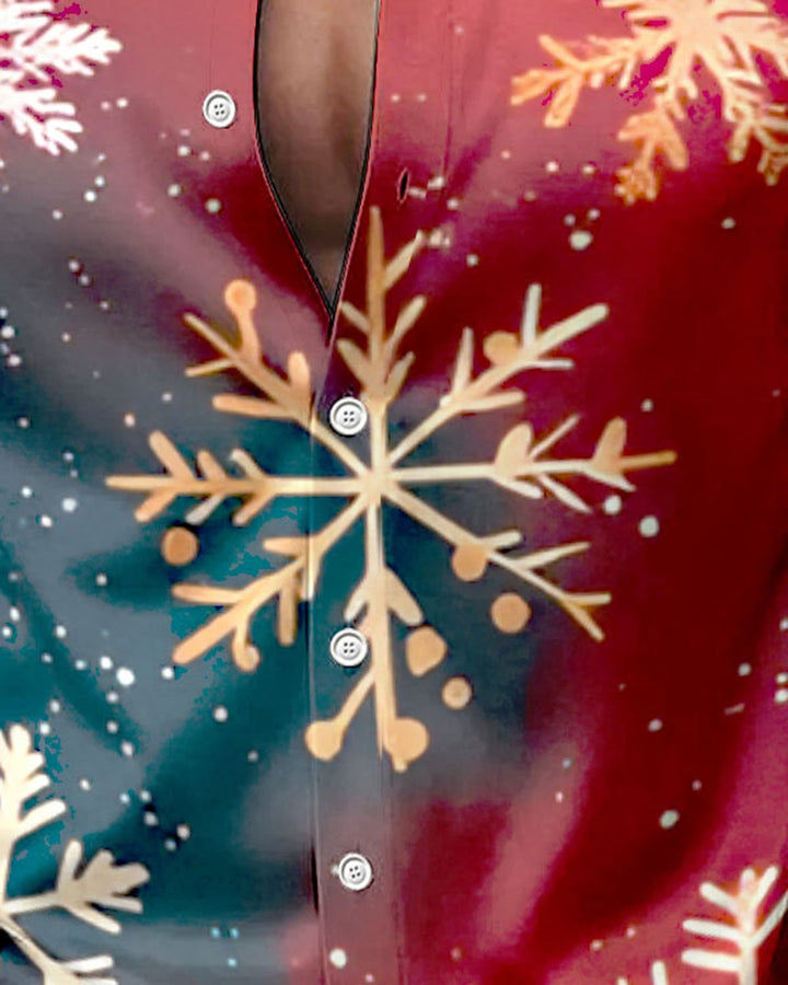 Alohadaddy® Satin Finish Gradient Snowflake Print Artistic Stretch Men&