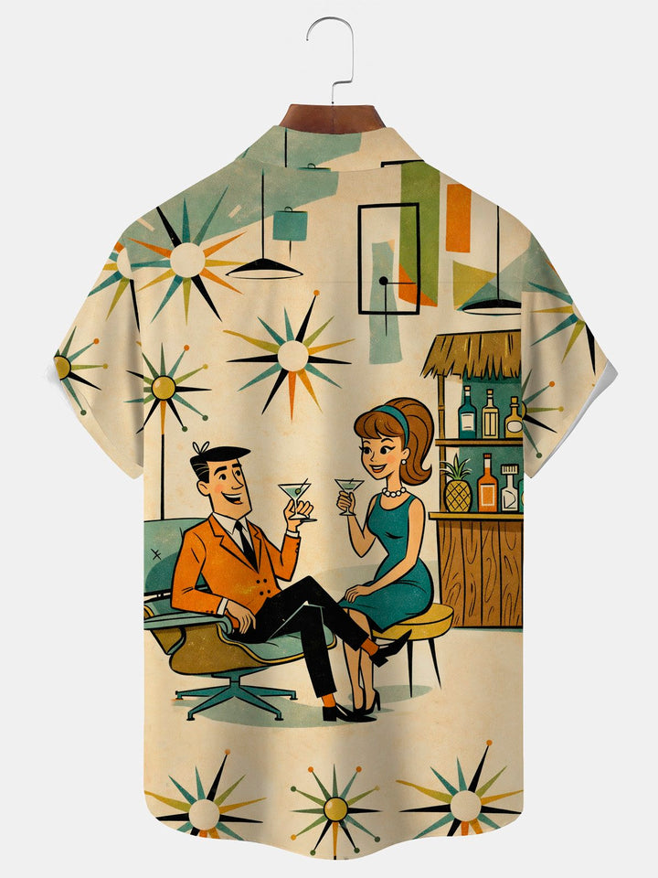 Alohadaddy® Retro Geometric Medieval Print Men&