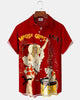 Alohadaddy® Vintage Poster Print Art Pocket Elastic Buttons Men's Short-Sleeve Shirt Big & Tall
