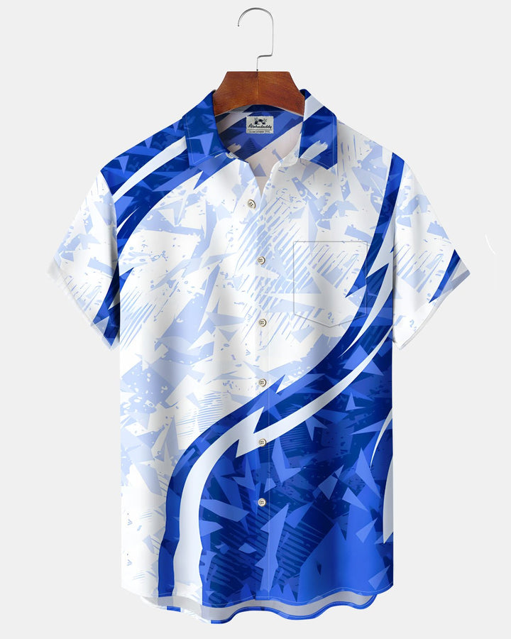 Alohadaddy® Casual Abstract Geometric Print Art Button-Down Cardigan Men&